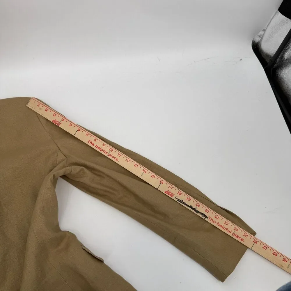 Baird McNutt Murano Blazer Mens Medium Tan Linen 2 Button Jacket Preppy Light